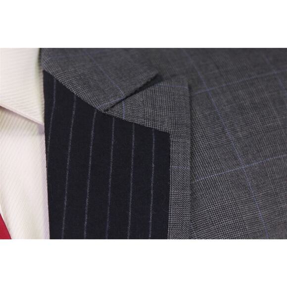 Moschino Couture Gray Glen Plaid & Stripes Wool 2-Btn Suit Eu 52 - 42R New! - Picture 5 of 12